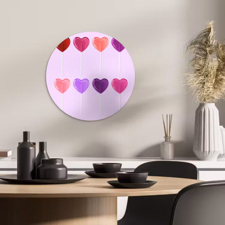 KitchenYeah - Küche - Forex Wandkreis - Lutscher - Herz - Rosa - Bonbon — 3