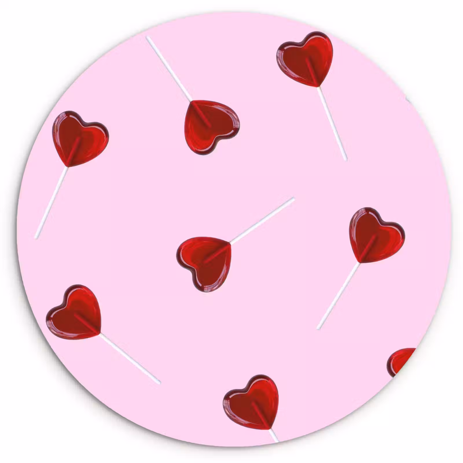 KitchenYeah - Küche - Forex Wandkreis - Rosa - Herz - Lutscher - Bonbon — 1