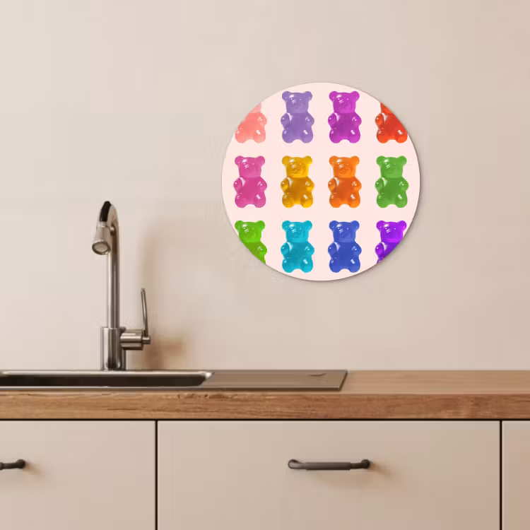 KitchenYeah - Küche - Forex Wandkreis - Bär - Bunt - Bonbon — 4