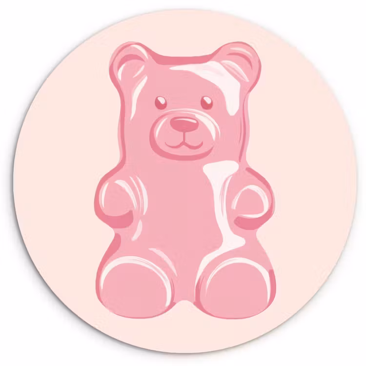 KitchenYeah - Küche - Forex Wandkreis - Bär - Rosa - Bonbon — 1