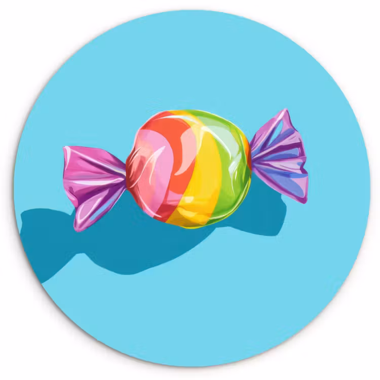 KitchenYeah - Küche - Forex Wandkreis - Blau - Bonbon - Regenbogen — 1