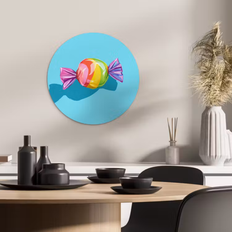 KitchenYeah - Küche - Forex Wandkreis - Blau - Bonbon - Regenbogen — 3