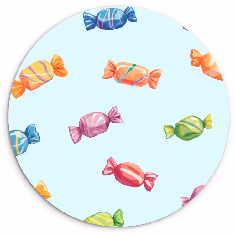 KitchenYeah - Küche - Forex Wandkreis - Blau - Muster - Bonbon — 1