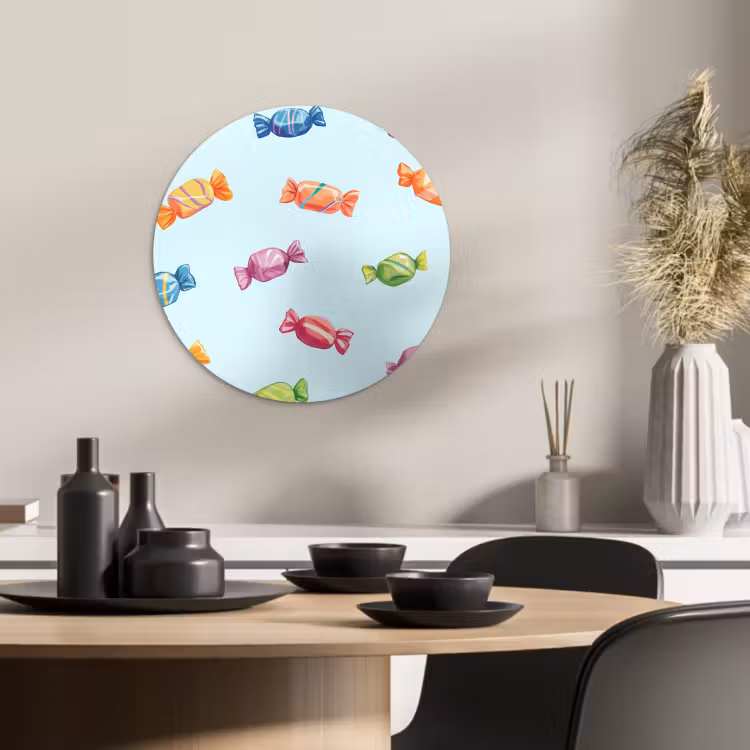 KitchenYeah - Küche - Forex Wandkreis - Blau - Muster - Bonbon — 2