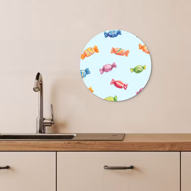 KitchenYeah - Küche - Forex Wandkreis - Blau - Muster - Bonbon — 3