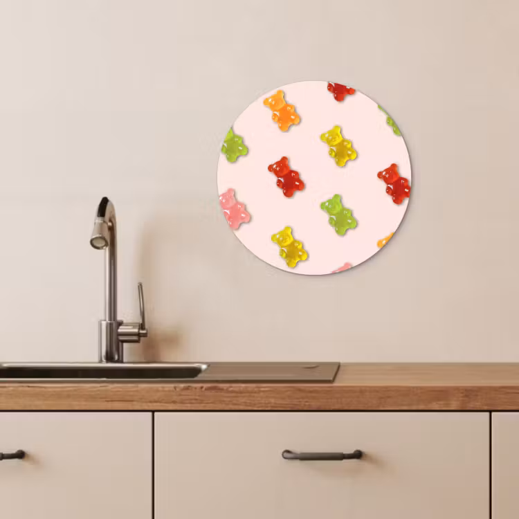 KitchenYeah - Küche - Forex Wandkreis - Farbe - Bonbon - Rosa — 4