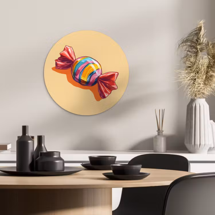 KitchenYeah - Küche - Forex Wandkreis - Gelb - Bonbon - Farbe — 2