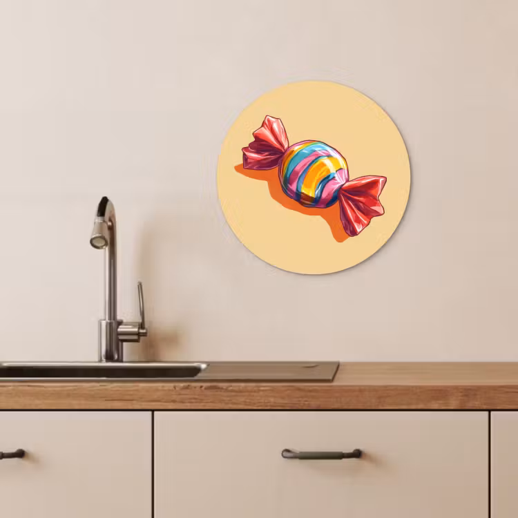 KitchenYeah - Küche - Forex Wandkreis - Gelb - Bonbon - Farbe — 3