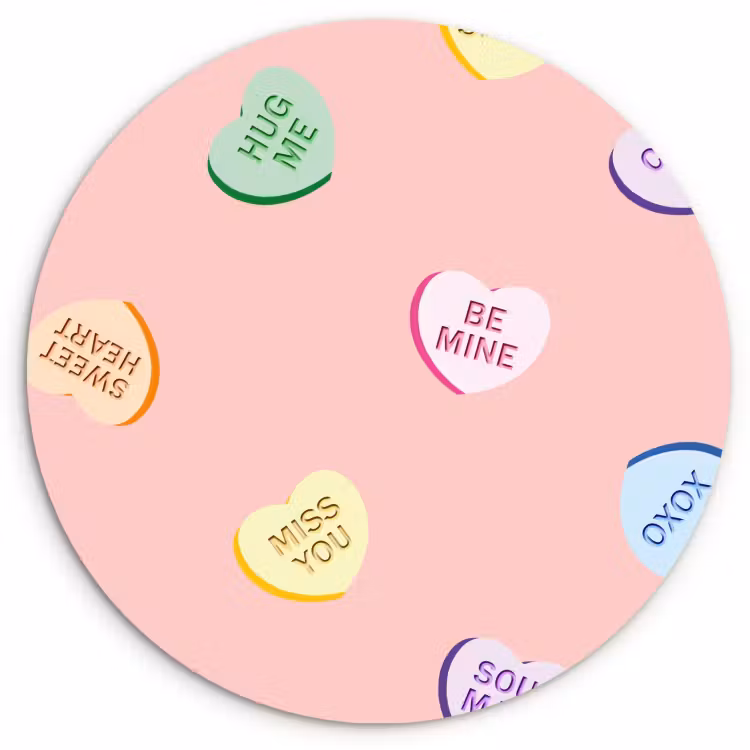 KitchenYeah - Küche - Forex Wandkreis - Herz - Bonbon - Pastell - Text — 1