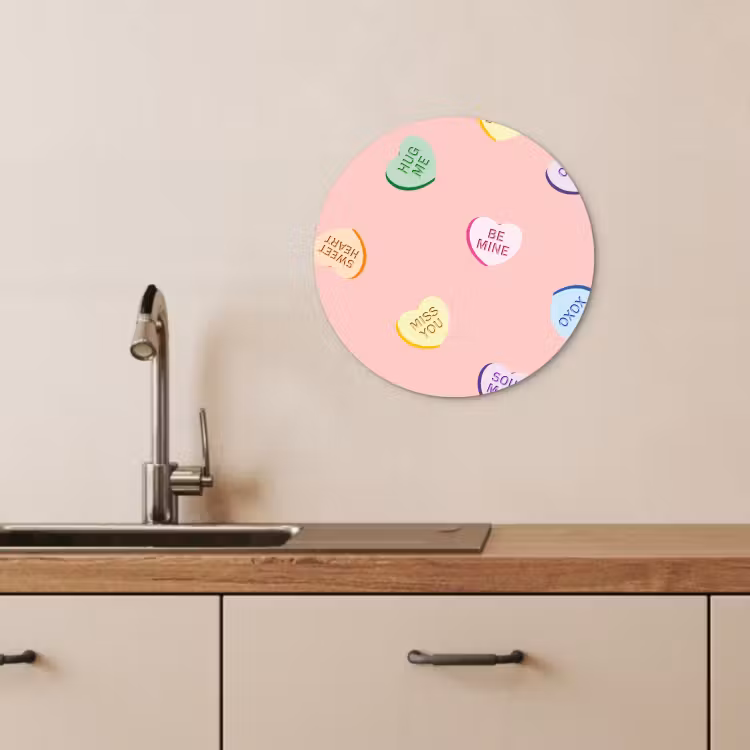 KitchenYeah - Küche - Forex Wandkreis - Herz - Bonbon - Pastell - Text — 4