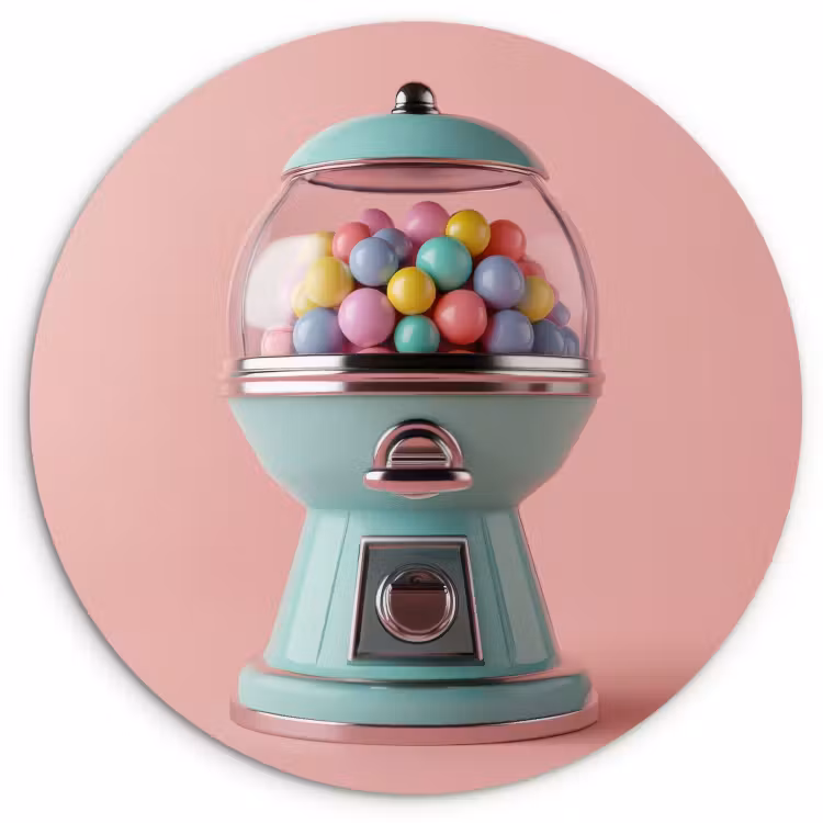 KitchenYeah - Küche - Forex Wandkreis - Kaugummi - Retro - Bonbon - Rosa — 1