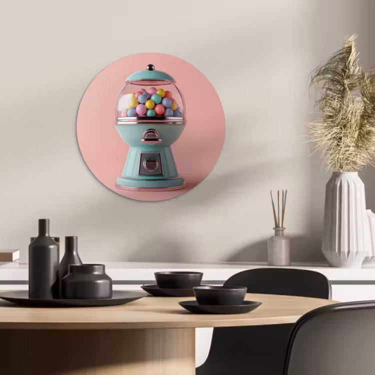 KitchenYeah - Küche - Forex Wandkreis - Kaugummi - Retro - Bonbon - Rosa — 2