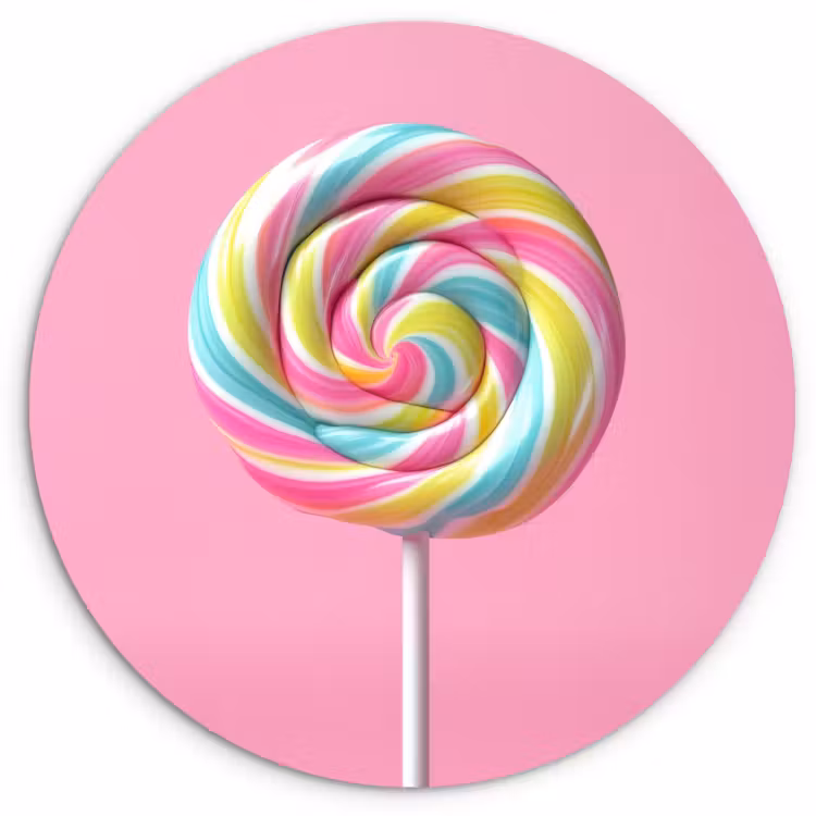 KitchenYeah - Küche - Forex Wandkreis - Lollipop - Rosa - Süßigkeit - Süß — 2