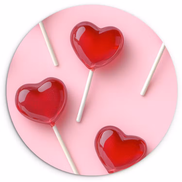 KitchenYeah - Küche - Forex Wandkreis - Lutscher - Herzen - Rosa — 2