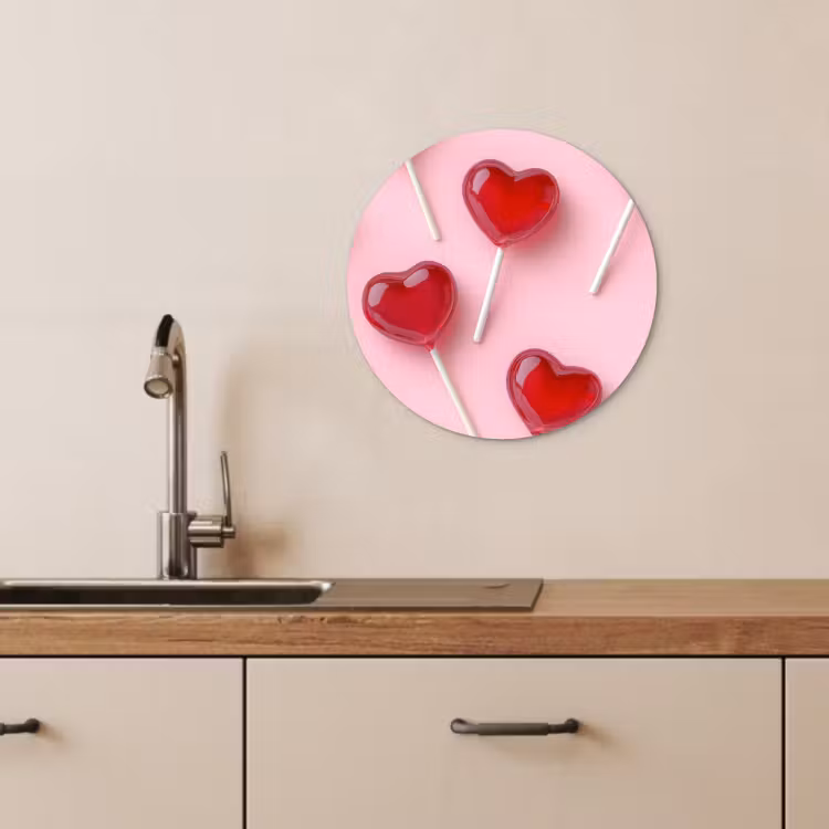 KitchenYeah - Küche - Forex Wandkreis - Lutscher - Herzen - Rosa — 4