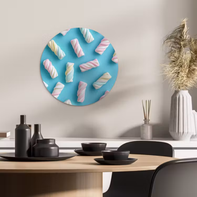 KitchenYeah - Küche - Forex Wandkreis - Speck - Pastell - Bonbon - Blau — 3