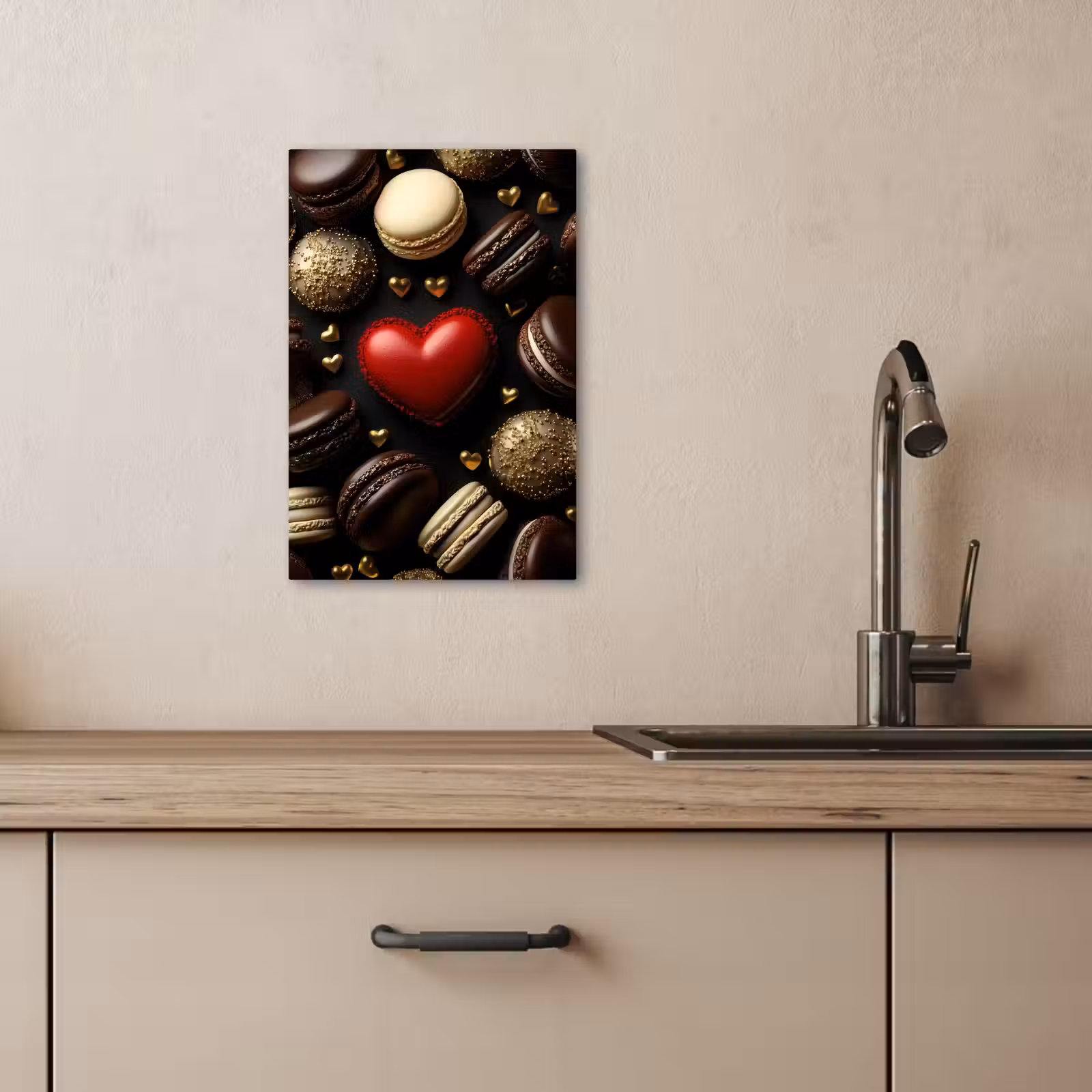KitchenYeah - Küche - Leinwand - Makronen - Rot - Herz — 1