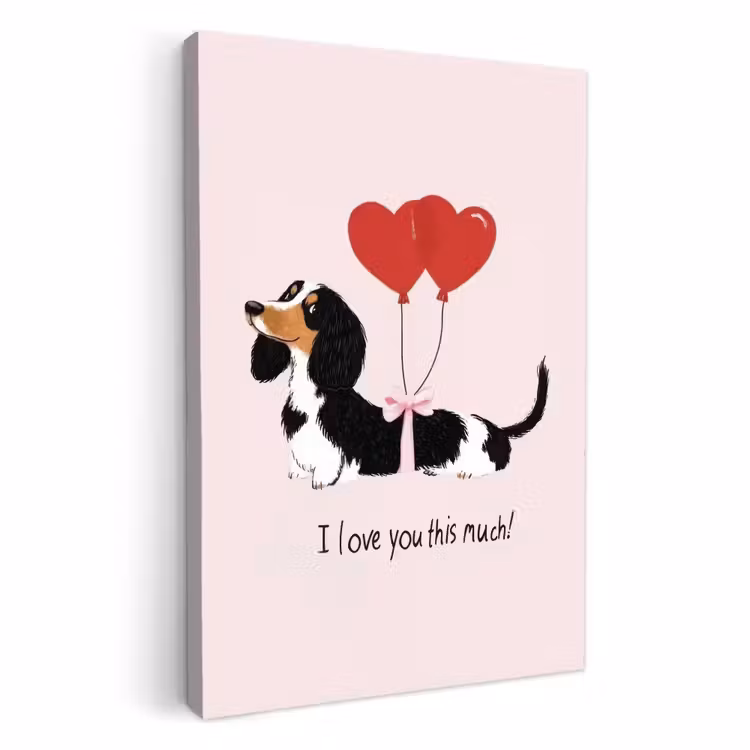 Leinwandbilder - Hund - Dackel - Valentinstag - Liebe — 1