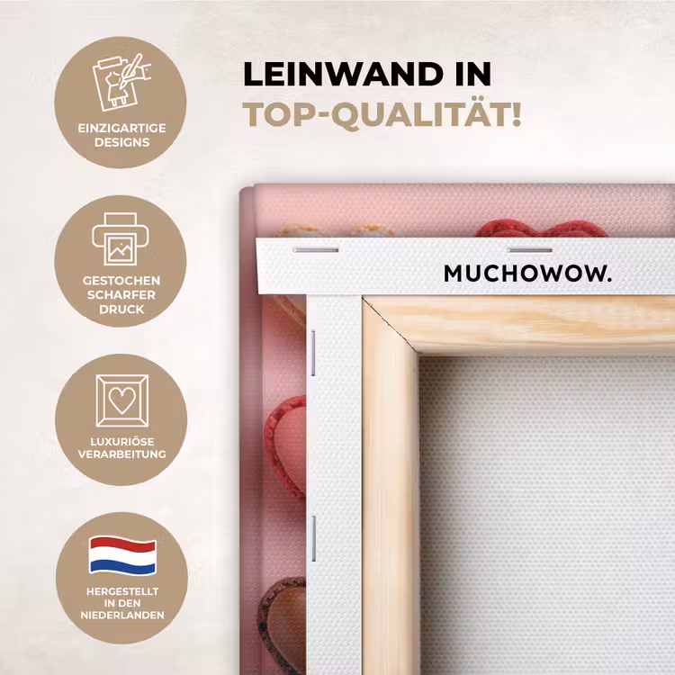 KitchenYeah - Küche - Leinwand - Makronen - Herzen - Bunt - Rosa — 2