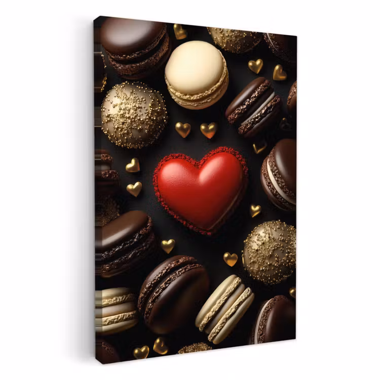 KitchenYeah - Küche - Leinwand - Makronen - Rot - Herz — 2