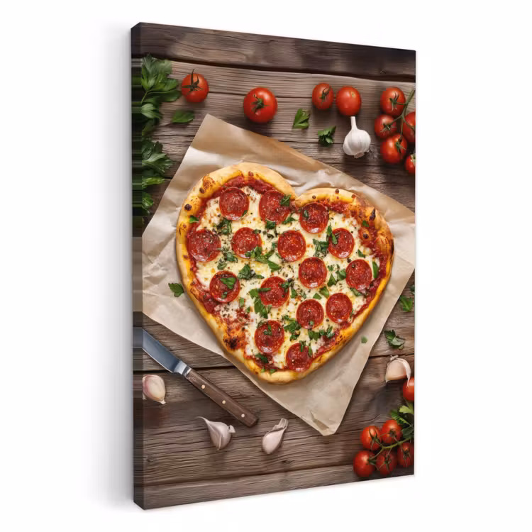 KitchenYeah - Küche - Leinwand - Pizza - Herz - Peperoni - Tomate — 2