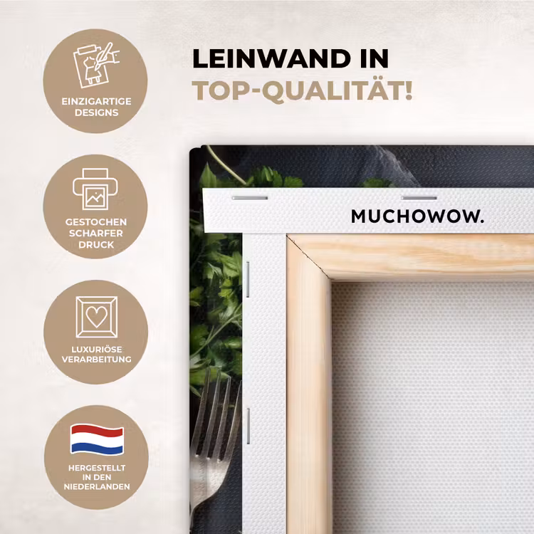 KitchenYeah - Küche - Leinwand - Steak - Herz - Besteck — 2