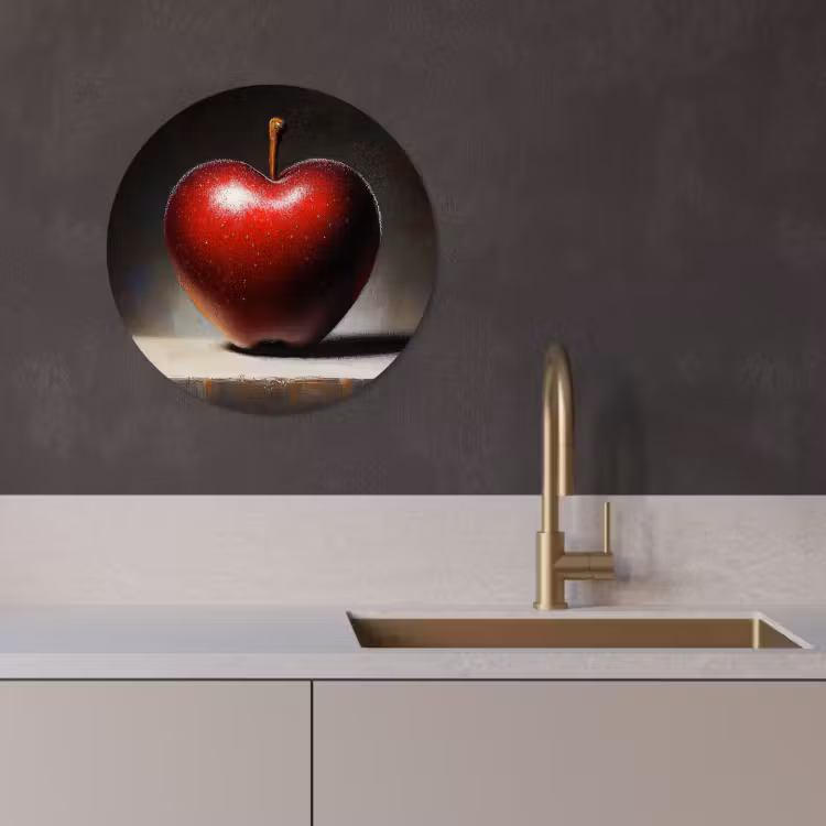KitchenYeah - Küche - Forex Wandkreis - Apfel - Herz - Rot — 2