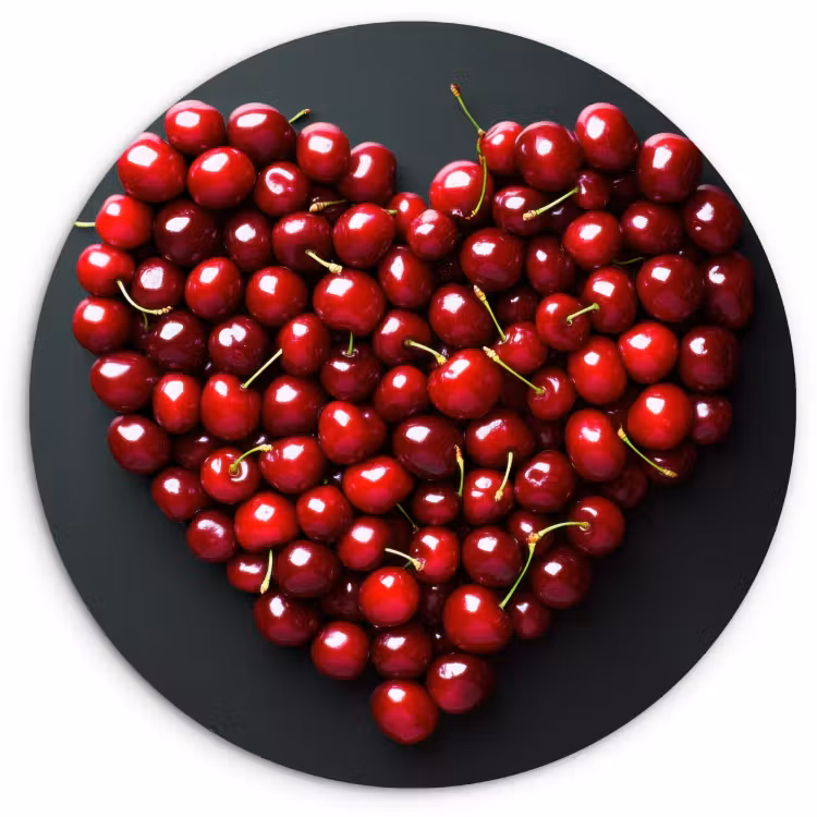KitchenYeah - Küche - Forex Wandkreis - Kirsche - Herz - Rot - Schwarz — 1