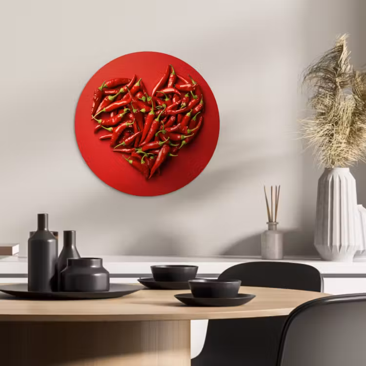 KitchenYeah - Küche - Forex Wandkreis - Paprika - Rot - Herz — 3
