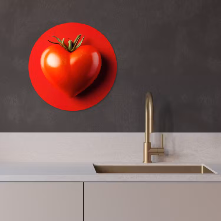 KitchenYeah - Küche - Forex Wandkreis - Tomate - Rot - Herz — 2
