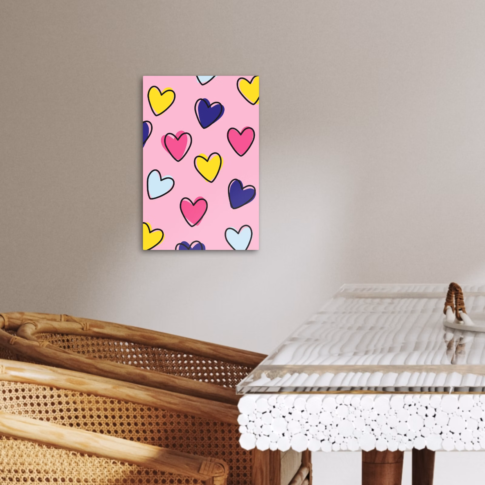 Leinwandbilder - Herzen - Valentinstag - Muster - Bunt — 1