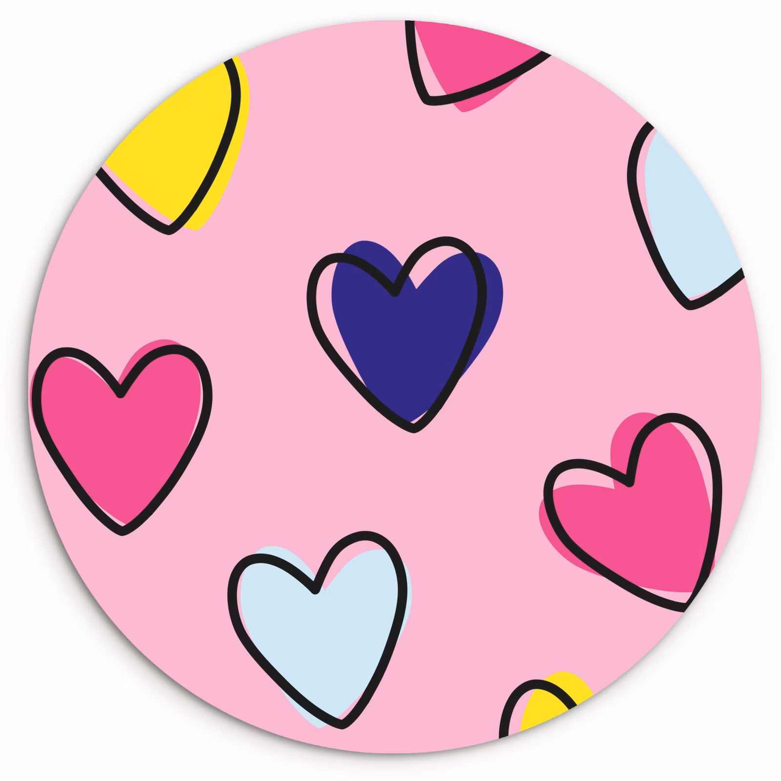 Runde Bilder - Herzen - Valentinstag - Muster - Bunt — 1