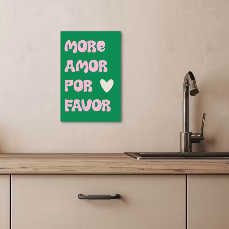 Leinwandbilder - Amor - Valentinstag - Grün - Text — 1
