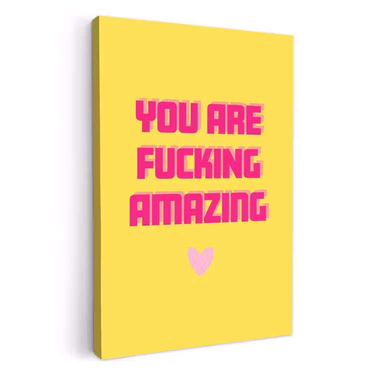 Leinwandbilder - Gelb - Valentinstag - Text — 1