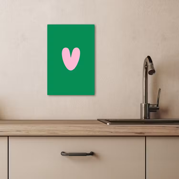 Leinwandbilder - Grün - Herz - Minimalistisch - Valentinstag — 4