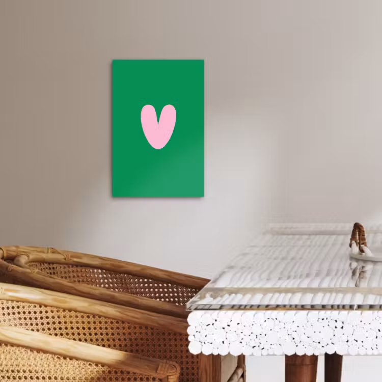 Leinwandbilder - Grün - Herz - Minimalistisch - Valentinstag — 5