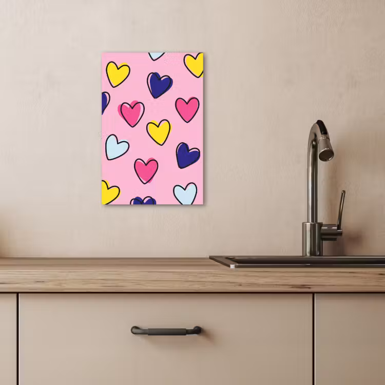 Leinwandbilder - Herzen - Valentinstag - Muster - Bunt — 2