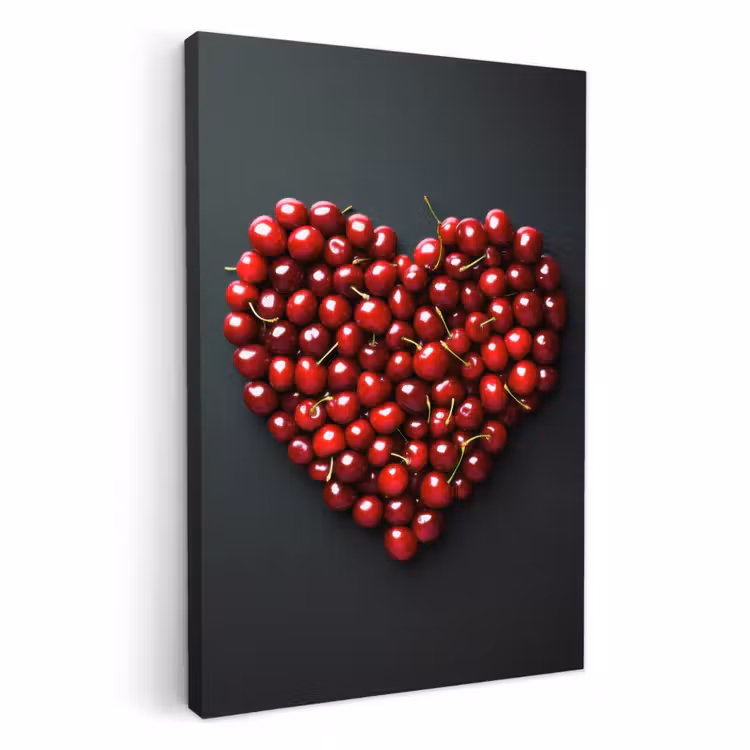KitchenYeah - Küche - Leinwand - Kirsche - Herz - Rot - Schwarz — 2