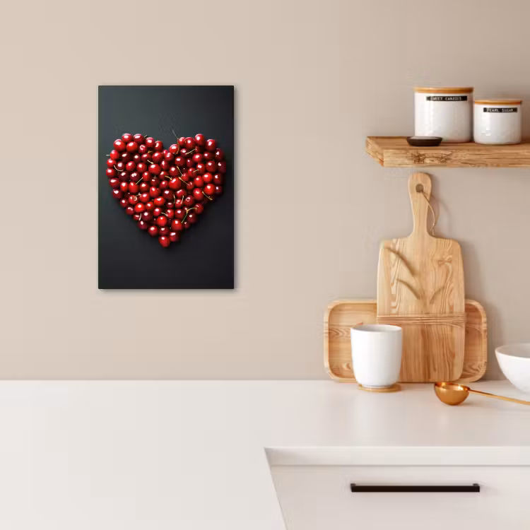 KitchenYeah - Küche - Leinwand - Kirsche - Herz - Rot - Schwarz — 4