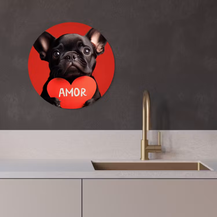 Runde Bilder - Amor - Hund - Herz - Rot — 2