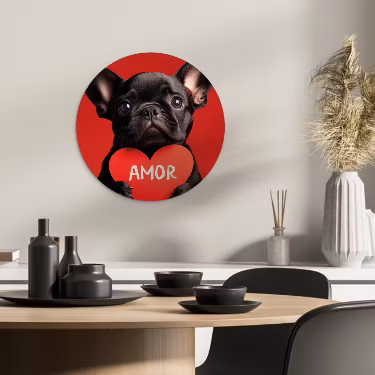 Runde Bilder - Amor - Hund - Herz - Rot — 3