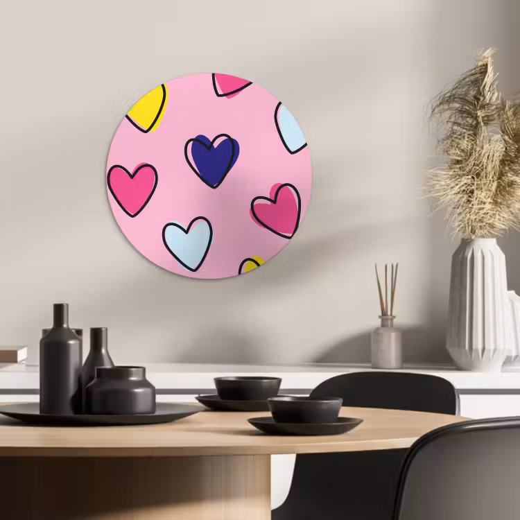 Runde Bilder - Herzen - Valentinstag - Muster - Bunt — 2