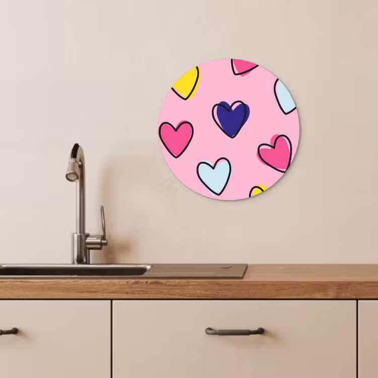 Runde Bilder - Herzen - Valentinstag - Muster - Bunt — 3