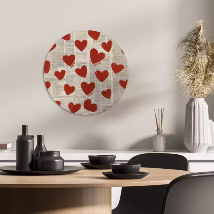 Runde Bilder - Herzen - Zeitung - Loveyou — 2