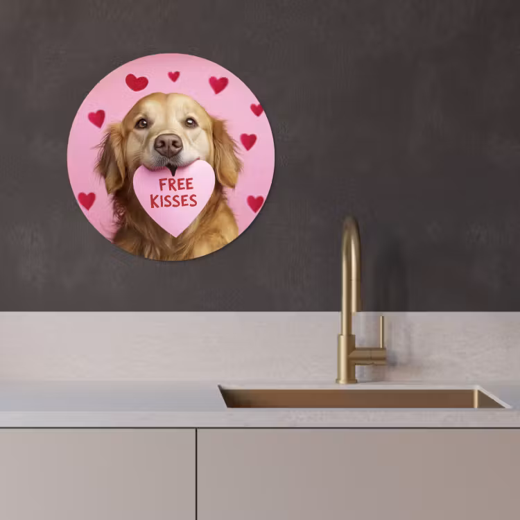 Runde Bilder - Hund - Kuss - Valentinstag - Herzen — 2