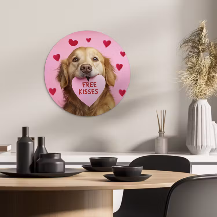Runde Bilder - Hund - Kuss - Valentinstag - Herzen — 4