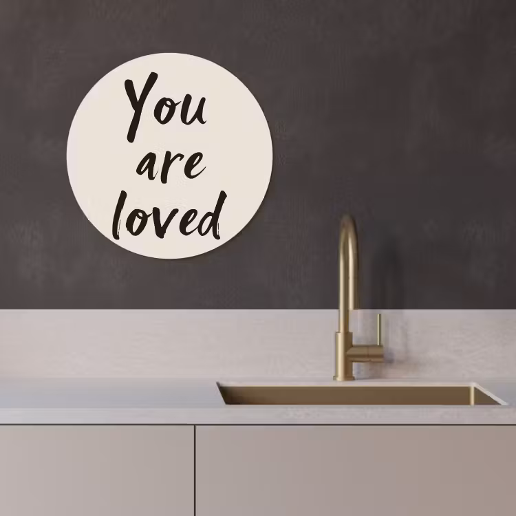 Runde Bilder - Minimalistisch - Beige - Liebe — 2