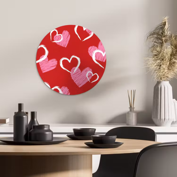 Runde Bilder - Muster - Herzen - Rosa - Valentinstag — 1