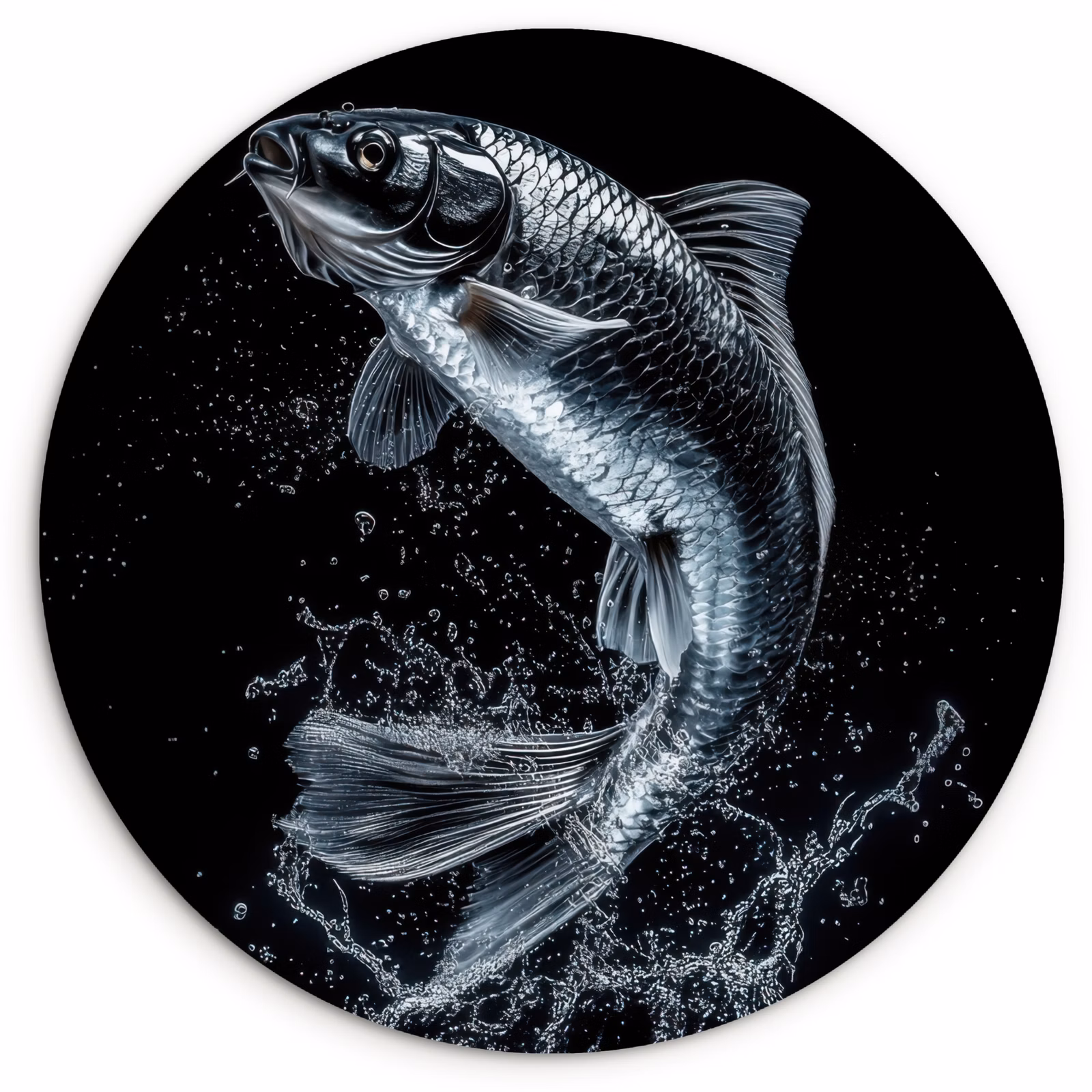 KitchenYeah - Küche - Forex Wandkreis - Fische - Koi - Schwarz - Wasser — 1