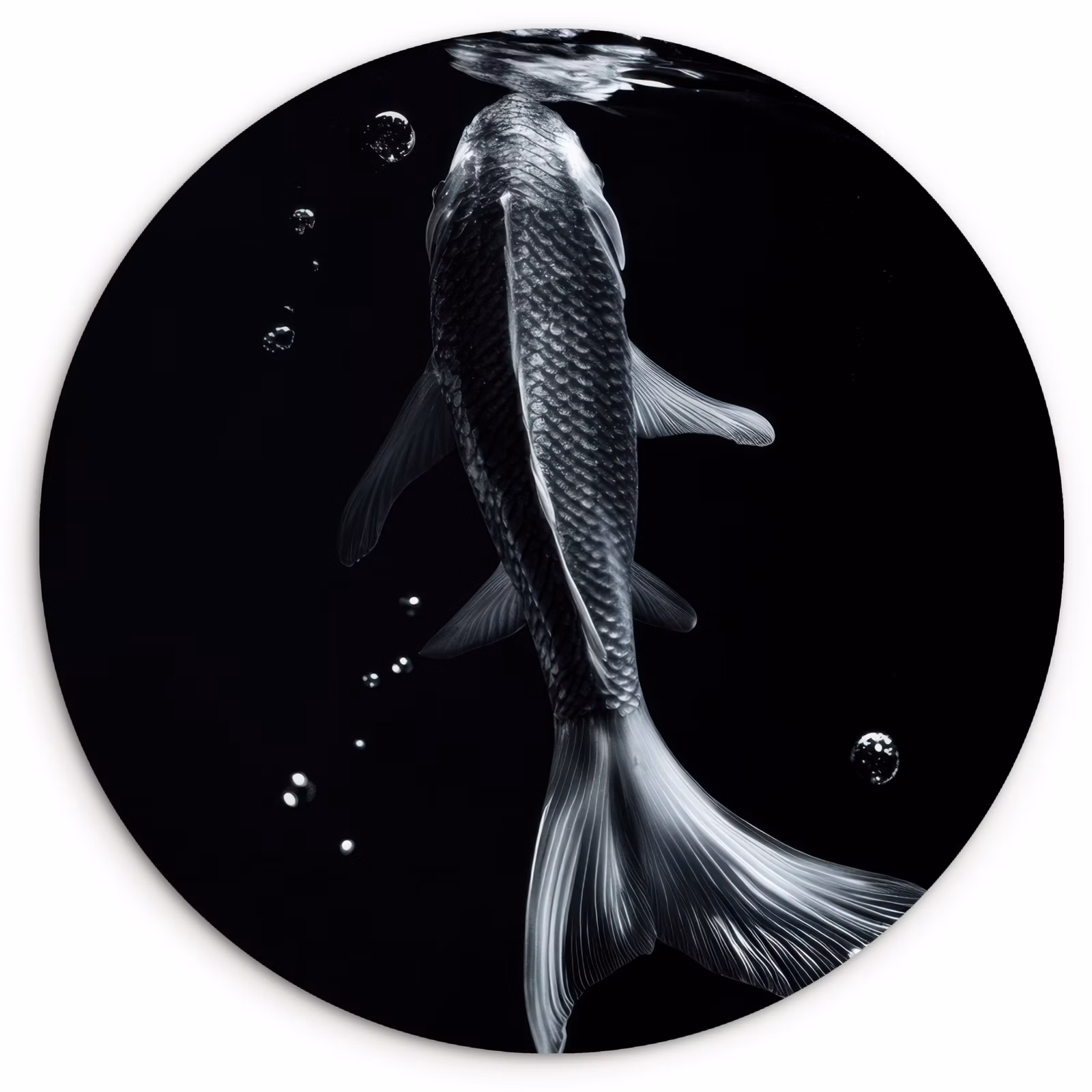 KitchenYeah - Küche - Forex Wandkreis - Koi - Fisch - Wasser - Schwarz — 1